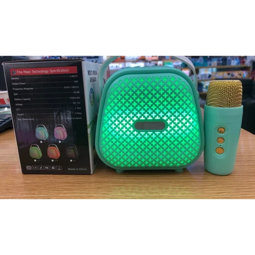 Караоке Bluetooth, AUX, USB, поддержка TFcard, микрофон, подсветка (C 66379)