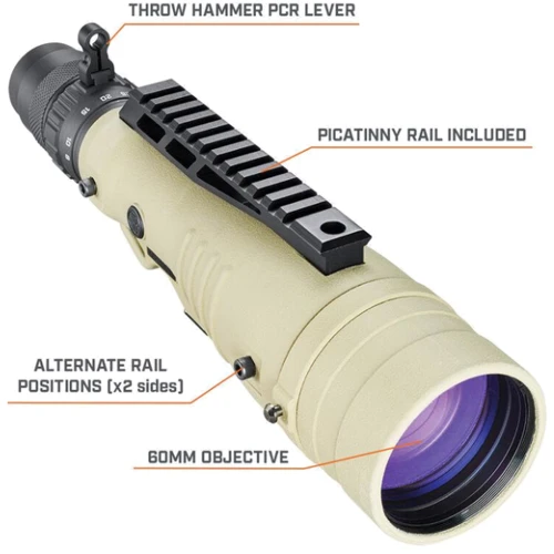 Подзорная труба Bushnell ET884060H 8-40x60mm Elite Tactical, LMSS2, H322, Rail fde (1013.00.81) фото 2