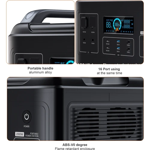 Зарядная станция Choetech 2000W 1997Wh Black (BS006): Количество USB 6