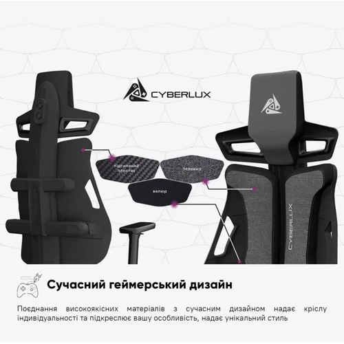 Геймерское кресло Cyberlux V8 Fabric Grey (арт. GM- V8 FG) фото 10