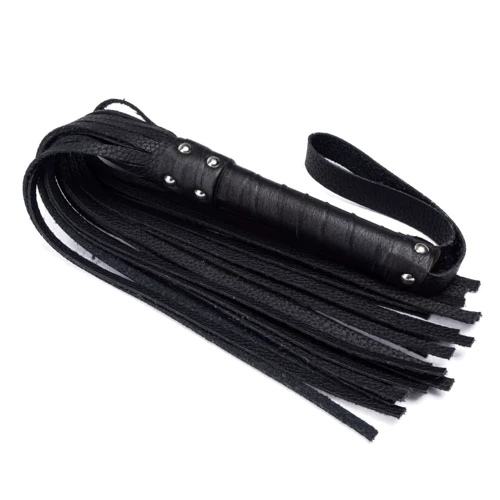 Флоггер из комбинированной кожи Flirty COMBO Leather - Black, BM-00010