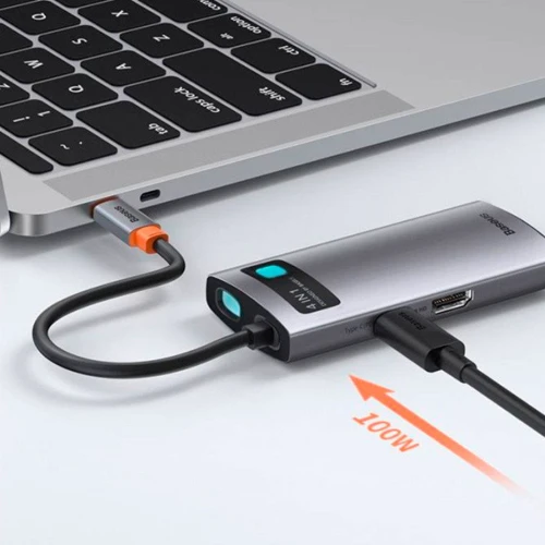 Адаптер Baseus Adapter USB-C to 2xUSB3.0+HDMI+USB-C Gray (CAHUB-CY0G) фото 5