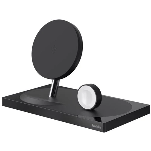 Зарядное устройство Belkin Wireless Charger Base Station Black (F8J234VFBLK-APL) for Apple iPhone and Apple Watch: Кабель в комплекте встроенный