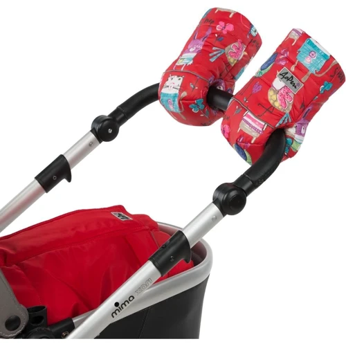 Універсальна муфта на натуральній овчині Малюнки на червоному тлі доречі