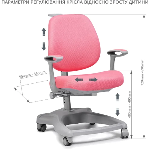 Дитяче крісло Fundesk Delizia pink: Вік дитини Від 5-ти років