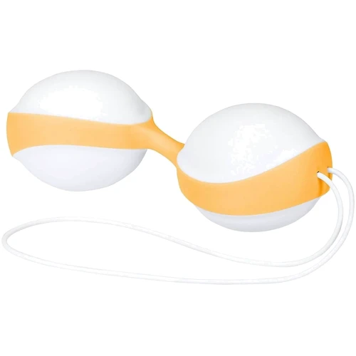 Вагинальные шарики Amor Gym Balls бело - желтые