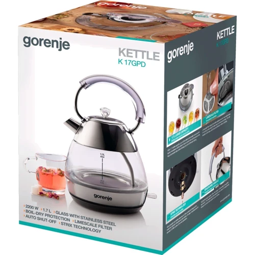 Электрочайник Gorenje K17GPD: Мощность, Вт 2200