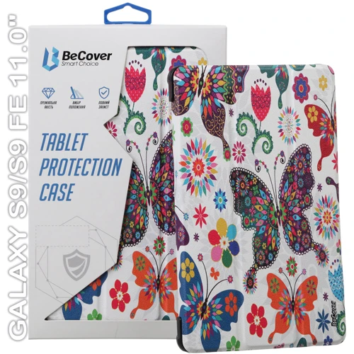 Аксессуар для планшетных ПК BeCover Smart Case Butterfly for Samsung X710 Galaxy Tab S9 / X510/X516B Galaxy Tab S9 FE (710415): Цвет рисунок