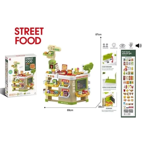 Супермаркет: высота 87 см, 105 элементов, свет, звук, касса, аксессуары (922-218)