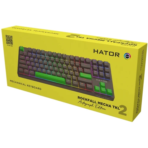 Клавіатура HATOR Rockfall 2 Mecha TKL Autograph Edition Choco (HTK-527): Тип клавіатури компактная