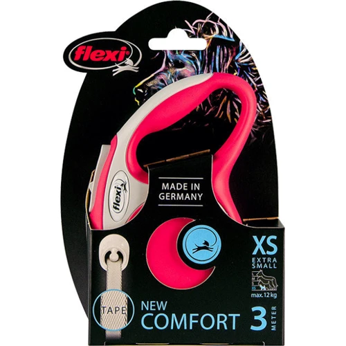 Поводок-рулетка Flexi New Comfort XS до 12 кг 3 м красный (4000498043424): Тип шнура Лента