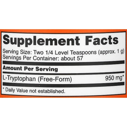 NOW Foods L-Tryptophan рowder Триптофан 57 г: Форма выпуска Порошок