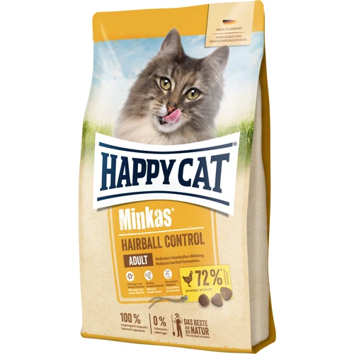 Сухой корм Happy CatHC Minkas HairbCont Geflugel для взрослых котов для выведения шерсти с птицей 1.5 кг (70410)