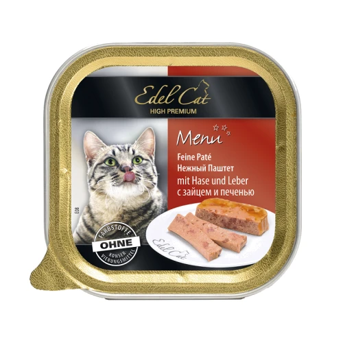 Влажный корм Edel Cat Menu Нежный паштет с зайцем и печенью 100 g (4003024174036)