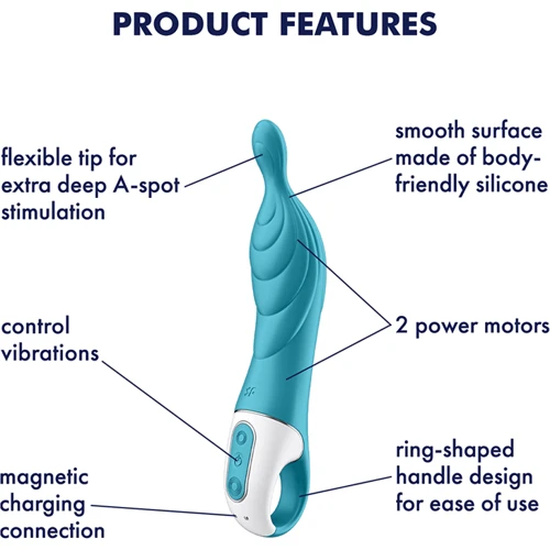 Инновационный вибратор для точки А Satisfyer - A-Mazing 2 (бирюзовый)
