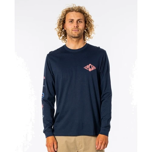 Лонгслив Rip Curl SWC Motif LS Tee CTEUW9-49 XL темно-синий с принтом