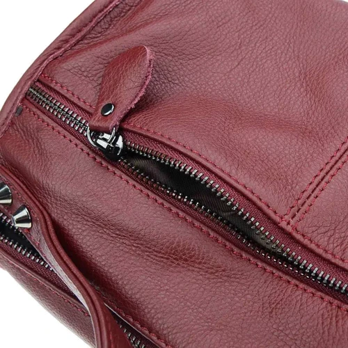 Жіноча сумка бочонок Borsa Leather бордова (1t560-burgundy): Тип ручки Со съемным ремнем, С двумя ручками, Плечевой ремень, Короткая ручка