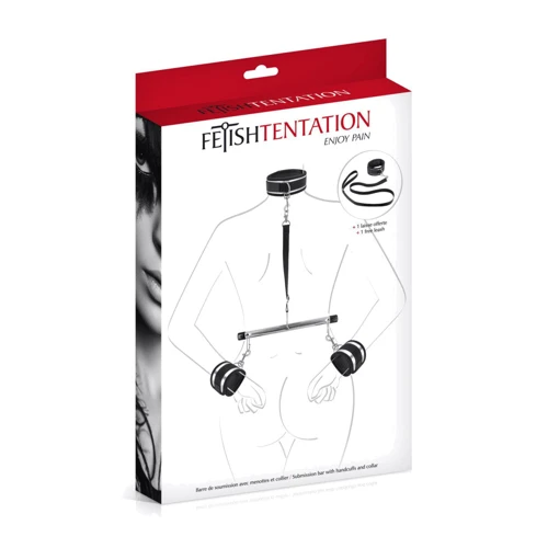 Набор БДСМ фиксаторов Fetish Tentation Submission bar with handcuffs and collar