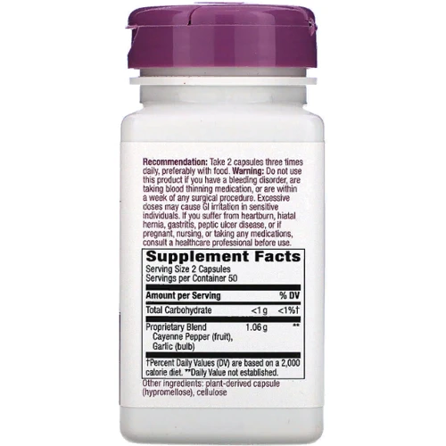 Nature's Way, Cayenne & Garlic, 530 mg, 100 Capsules (NWY-00320): Форма выпуска Капсулы