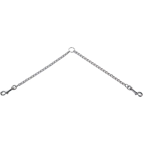 Поводок спарка Flamingo Twin Chain Фламинго для собак металл 2.5 мм 2х30 см (506975)