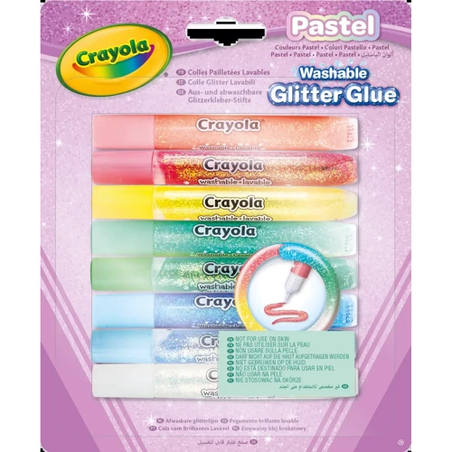 Декоративний липкий 3D маркер CRAYOLA пастельний з блискітками (washable) 8 шт (69-3524)
