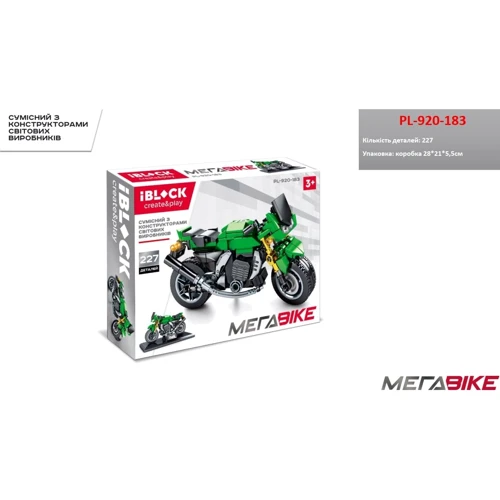 Конструктор IBLOCK PL-920-183 227дет., МЕГАBIKE: Кількість деталей, шт. 227
