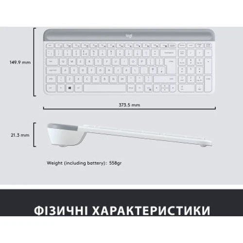 Комплект беспроводной Logitech MK470 Wireless Slim UA Off-White (920-009205): Количество кнопок 2
