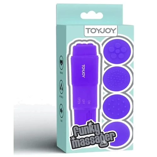 Вибромассажер с насадками Toy Joy Funky Massager (фиолетовый)
