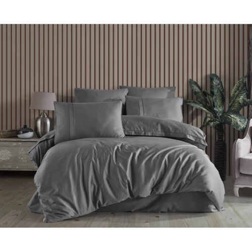 Комплект постільної білизни HOBBY Premium Sateen 300TC PLAIN Gri сатин євро (75266_2.0)
