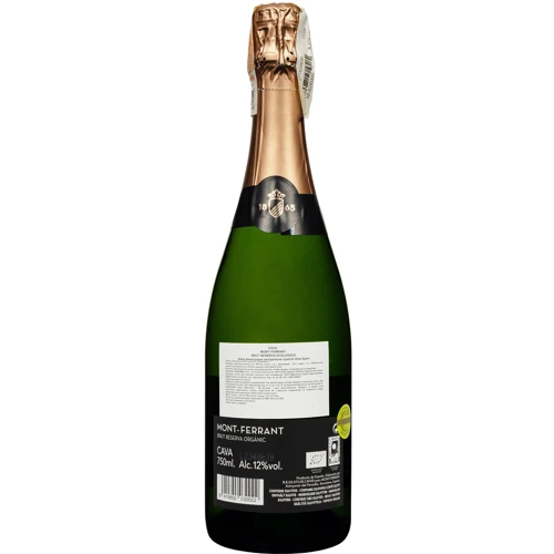 Вино игристое Codorniu Cava Mont-Ferrant Brut Reserva Organic белое сухое 0.75 л (FSH_8410855030022): Объем, л 0.75
