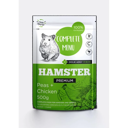 Корм для хом'яків та дрібних гризунів Delicado Verde HAMSTER Complete Menu Premium 500г (5997328300477)