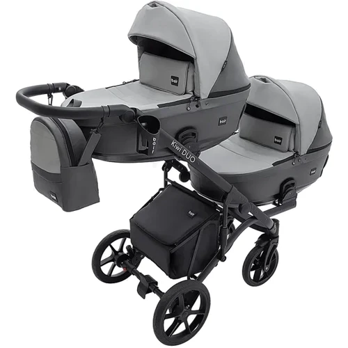 Коляска універсальна для двійні 2 в 1 Bair Kiwi DUO ECO BKD-21/15 сірий/графіт (681043)