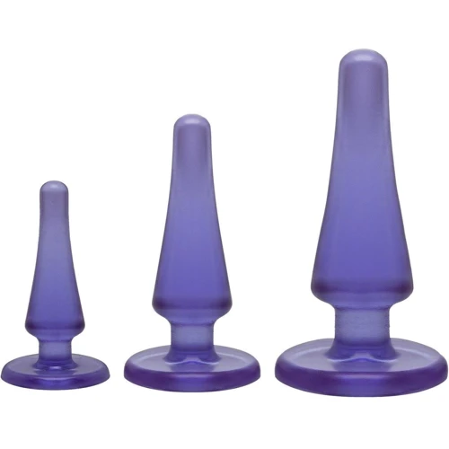 Набор анальных пробок Doc Johnson Crystal Jellies Anal Initiation Kit - Purple