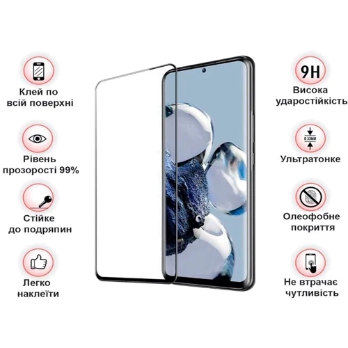 Аксессуар для смартфона BeCover Tempered Glass Black for Xiaomi 12T / 12T Pro (708558)