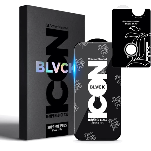 Защитное стекло для iPhone ArmorStandart Tempered Glass Supreme Plus Black Icon for iPhone Air (ARM86405): Тип защиты экрана комплект