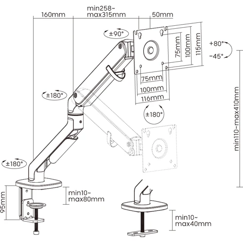 Крепление для мониторов OfficePro MA421S фото 8