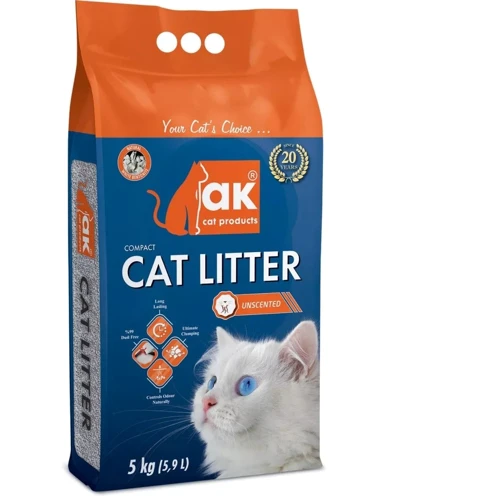 Наполнитель Akcat Compact cat litter бентонитовый натуральный 5кг 5.9л (AKMN030): Вид Глиняный