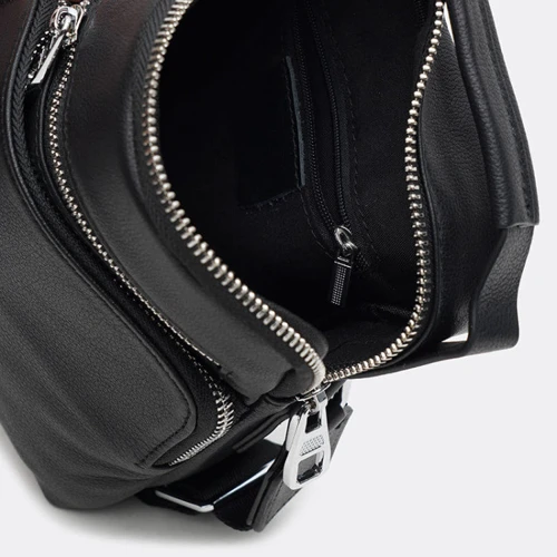 Мужская сумка через плечо Ricco Grande черная K12002bl-black: Фактура Матовая, Гладкая
