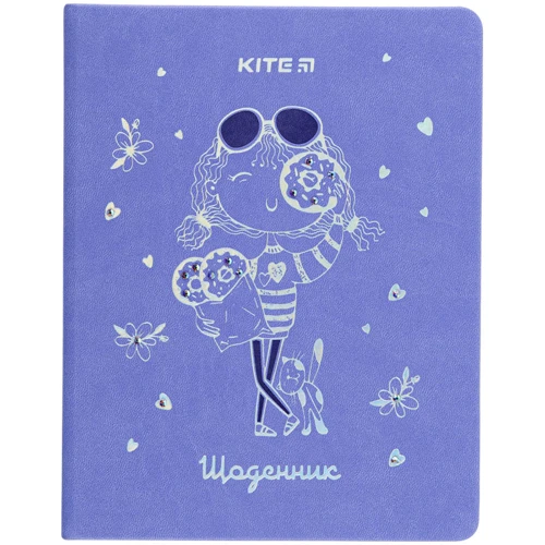 Дневник школьный Kite Donuts girl твердая обложка PU (k22-264-4)
