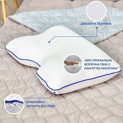 Подушка IDEIA Memory Foam ортопедическая контурная 58х42х13 см (2200004315546) фото 5