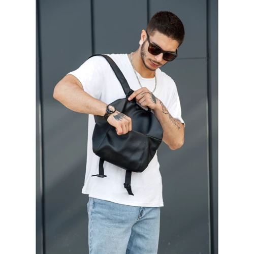 Мужская поясная сумка Sambag Tirso Zard черная (80551001m): Фактура Матовая, Гладкая