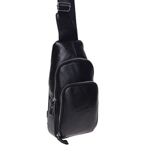 Чоловіча сумка-слінг Borsa Leather чорна (K15058-black) фото 9