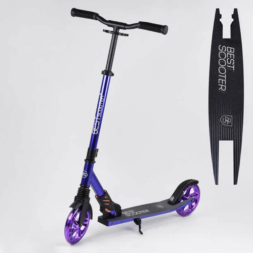 Самокат алюмінієвий Best Scooter колеса PU, 1 амортизатор передній, анодирувана фарбування Purple (99634)