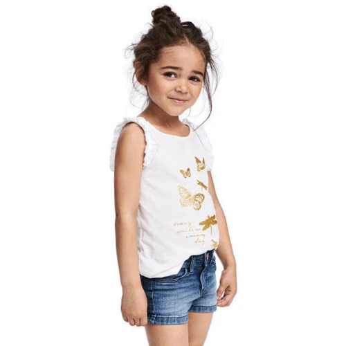 Майка H&M 5131266 98-104 см белая: Тип Майки