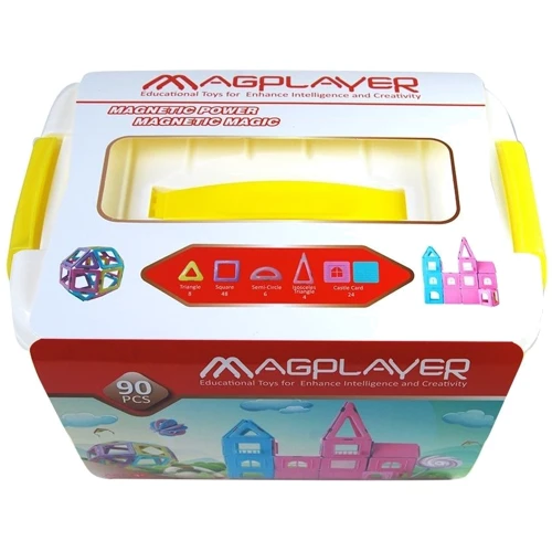 Конструктор Magplayer магнитный набор бокс 90 эл. (MPT2-90)