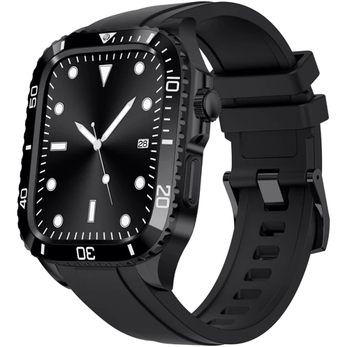 Аксессуар для Watch Rubber TPU Strap with Stainless Stell Case Black (FLS181108) for Apple Watch 44/45/49mm Ultra
