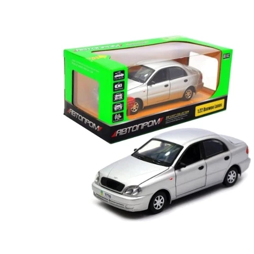 Машинка Автопром Daewoo Lanos металл 1:22 3 цвета инерционный, звук, свет (7778): Материал Металл