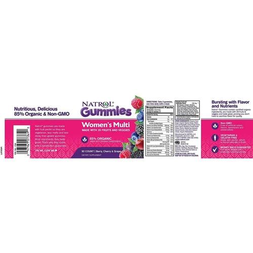 Natrol Gummies Women's Multi 90 Count Berry, Cherry & Grape Мультівітаміни для жінок зі смаком ягід: Тип мультивітаміни
