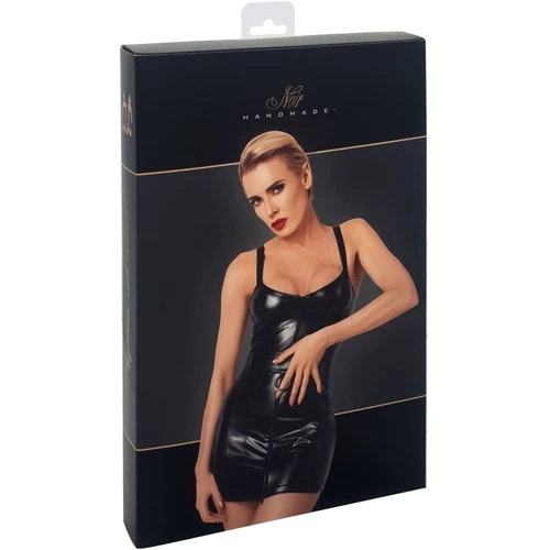 Платье Noir Handmade F320 Starlet wetlook minidress with ring belt Вlack, 3XL