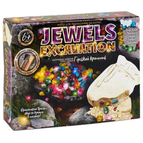 Набор для проведения раскопок Danko Toys 7576DT "Jewels Excavation" Камни Укр (JEX-01-02)